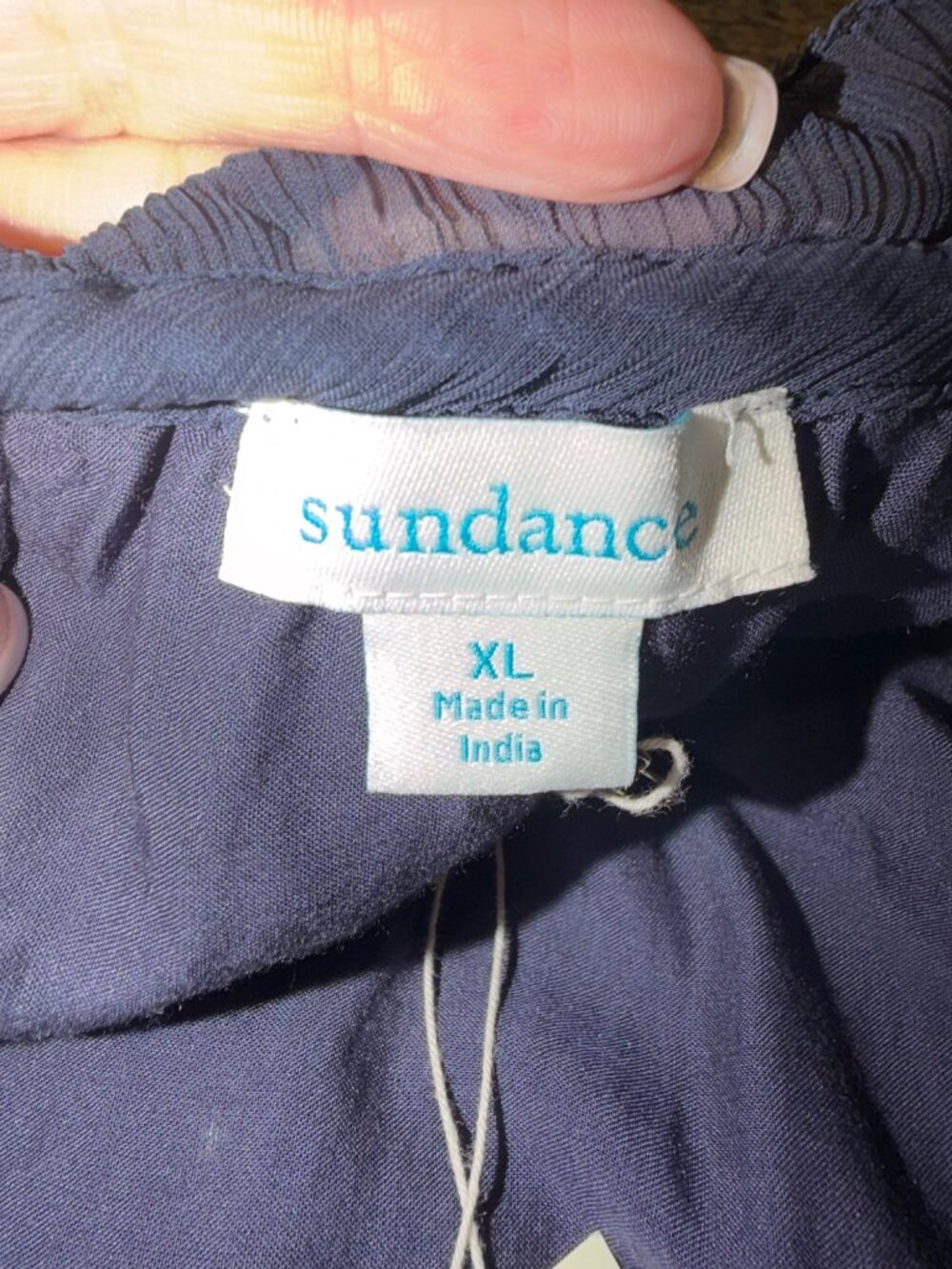 NWT SUNDANCE Womens Navy Gemma Elegance Boho Top Embroidered Blouse Tunic XL - Picture 6 of 11